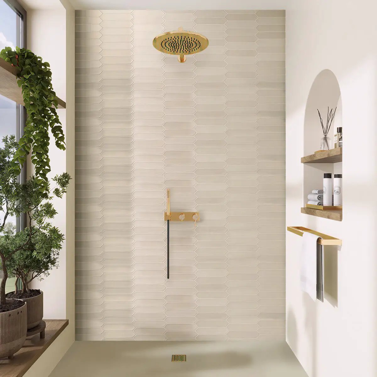 Beige 2x10 Matte Picket Ceramic Tile (44 pack, 5.38 sq ft/case) by Apollo Tile