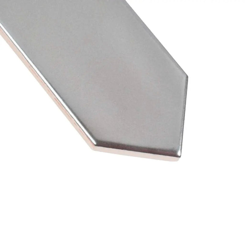 Metallic Silver 2x10 Glossy Picket Ceramic Tile (44 pack, 5.38 sq ft/case) by Apollo Tile