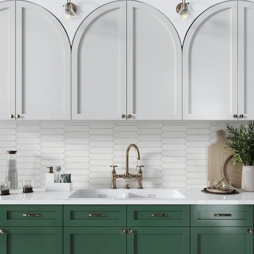 Cotton White 2x10 Matte Picket Ceramic Tile (44 pack, 5.38 sq ft/case) by Apollo Tile