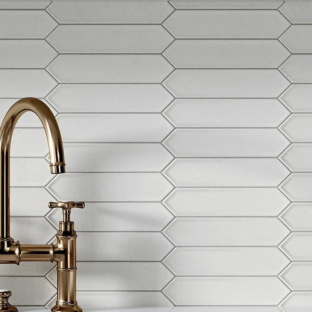 Cotton White 2x10 Matte Picket Ceramic Tile (44 pack, 5.38 sq ft/case) by Apollo Tile