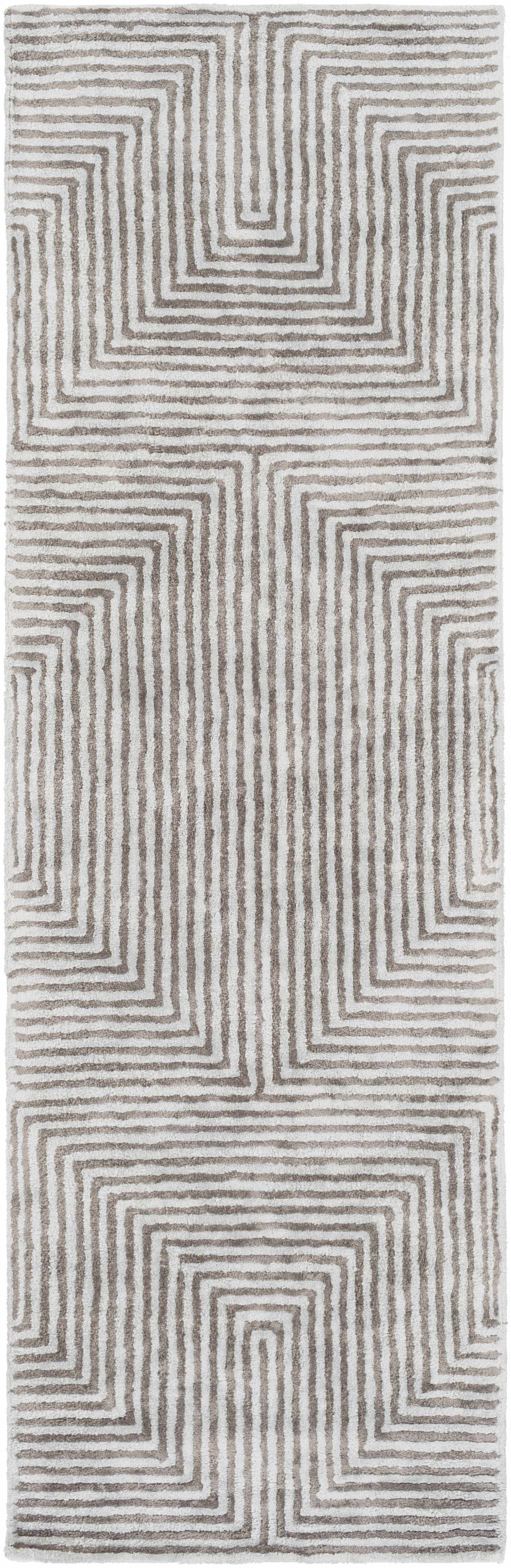 Quartz Patterned Sheen Gray/Green Viscose Rug by Boutique Rugs