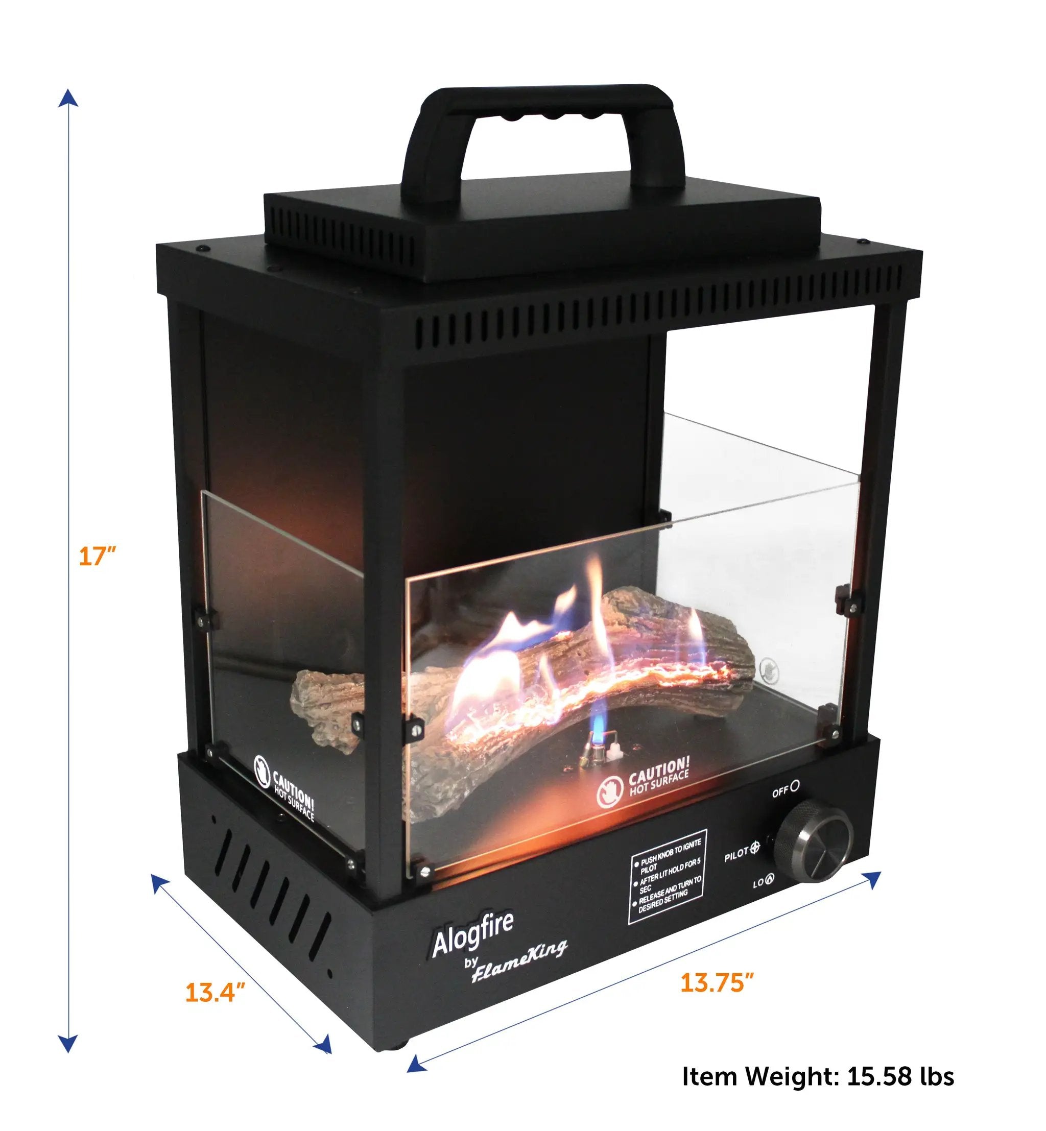 Flame King Portable Propane Alogfire Fireplace Heater Indoor and Outdoor by Flame King Products