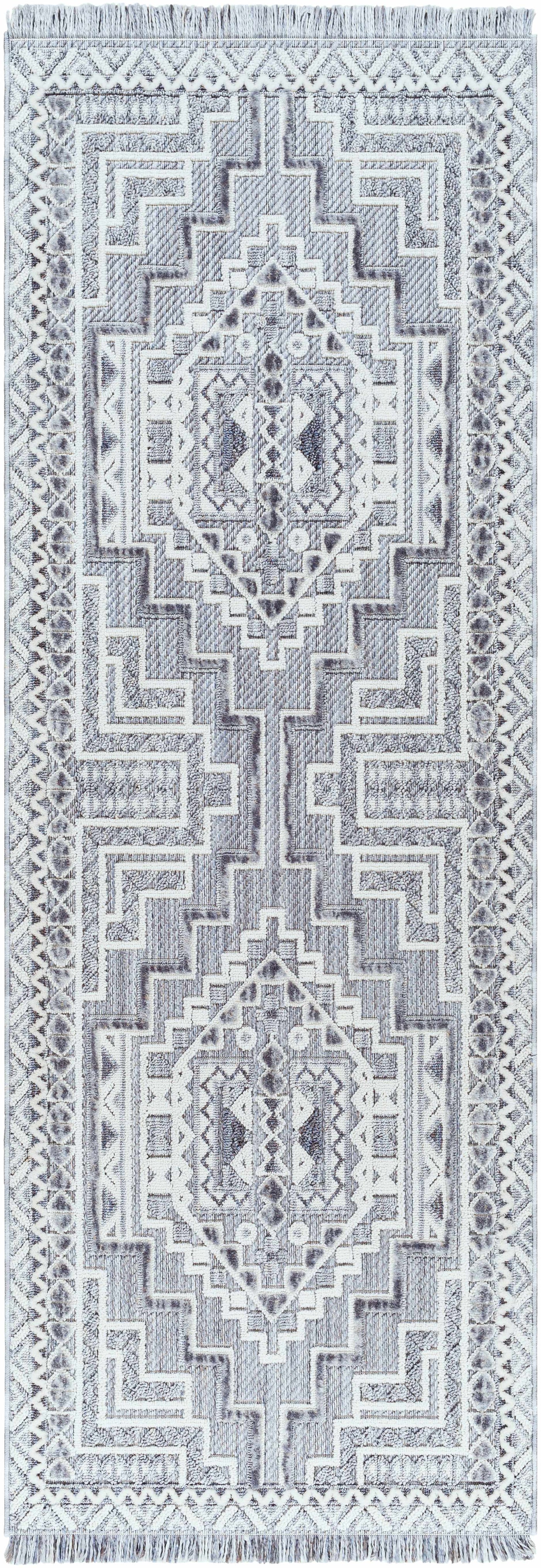 Alya 3D Saxony with Fringes Area Rug - Clearance by Boutique Rugs