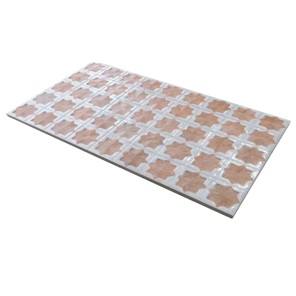 Nude Beige White 12x22 Matte Glossy Rectangle with Star Details Porcelain Large Format Tile (7 pack, 13.03 sq ft/case) by Apollo Tile