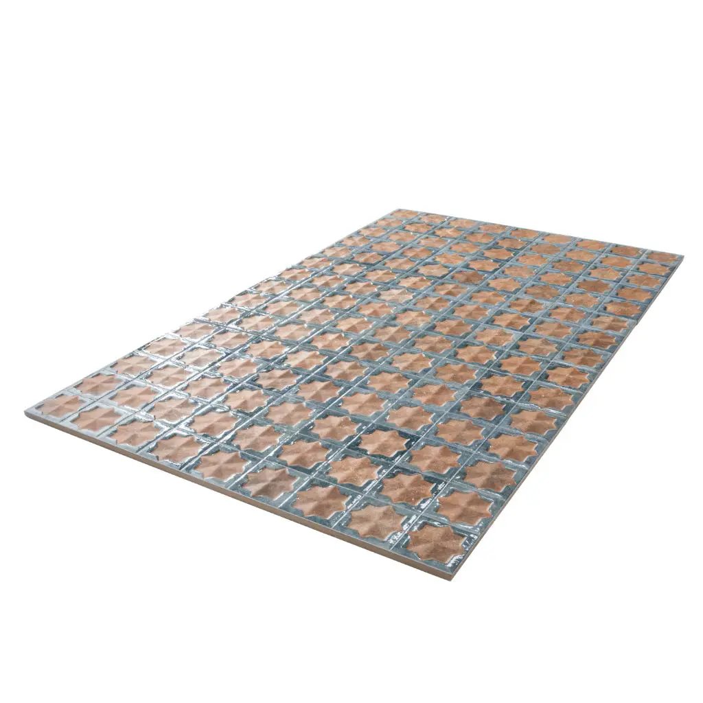 Stone Blue Nude Beige 12x22 Matte Glossy Rectangle with Star Details Porcelain Large Format Tile (7 pack, 13.03 sq ft/case) by Apollo Tile