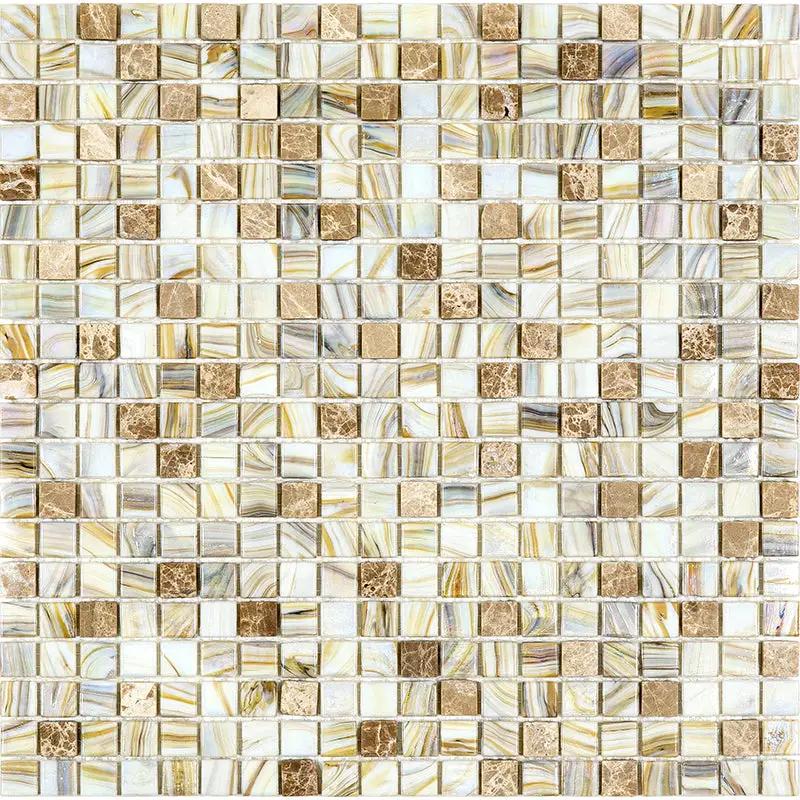 Beige 12x12 Glossy Uniform Square Glass Mosaic Tile (20 pack, 18.69 sq ft/case) by Apollo Tile