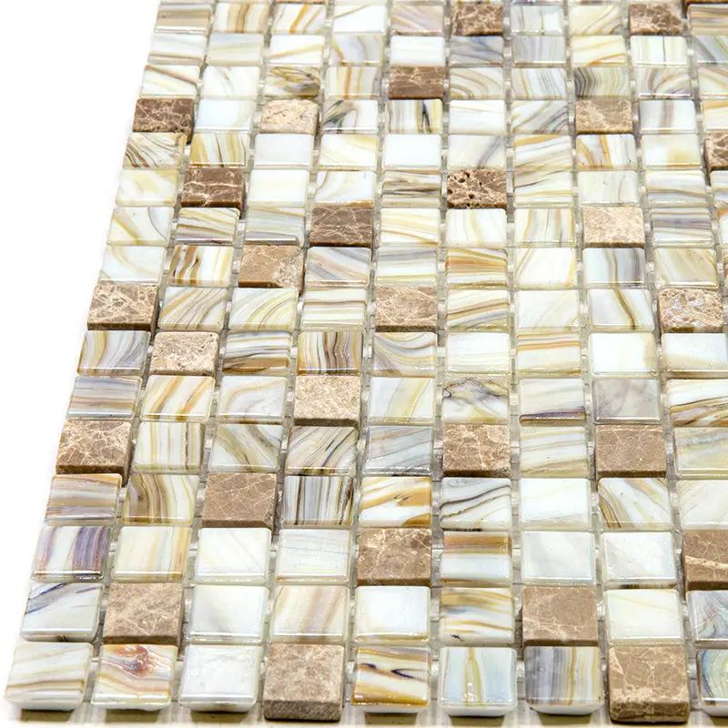 Beige 12x12 Glossy Uniform Square Glass Mosaic Tile (20 pack, 18.69 sq ft/case) by Apollo Tile