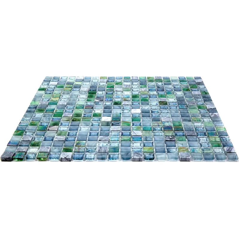 Stone Blue Gray 12x12 Glossy Uniform Square Glass Mosaic Tile (20 pack, 18.69 sq ft/case) by Apollo Tile