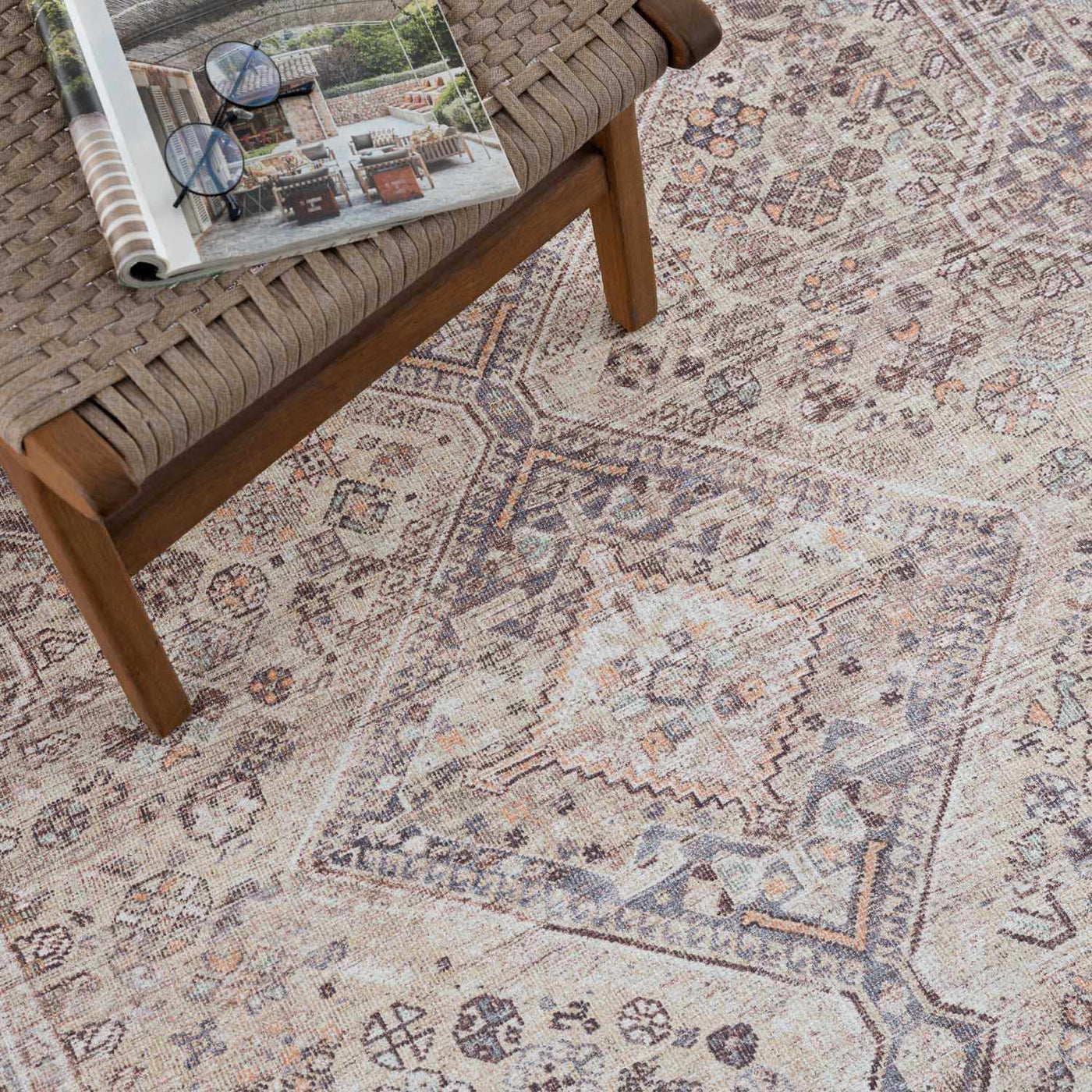 Barny Tan Washable Area Rug by Boutique Rugs