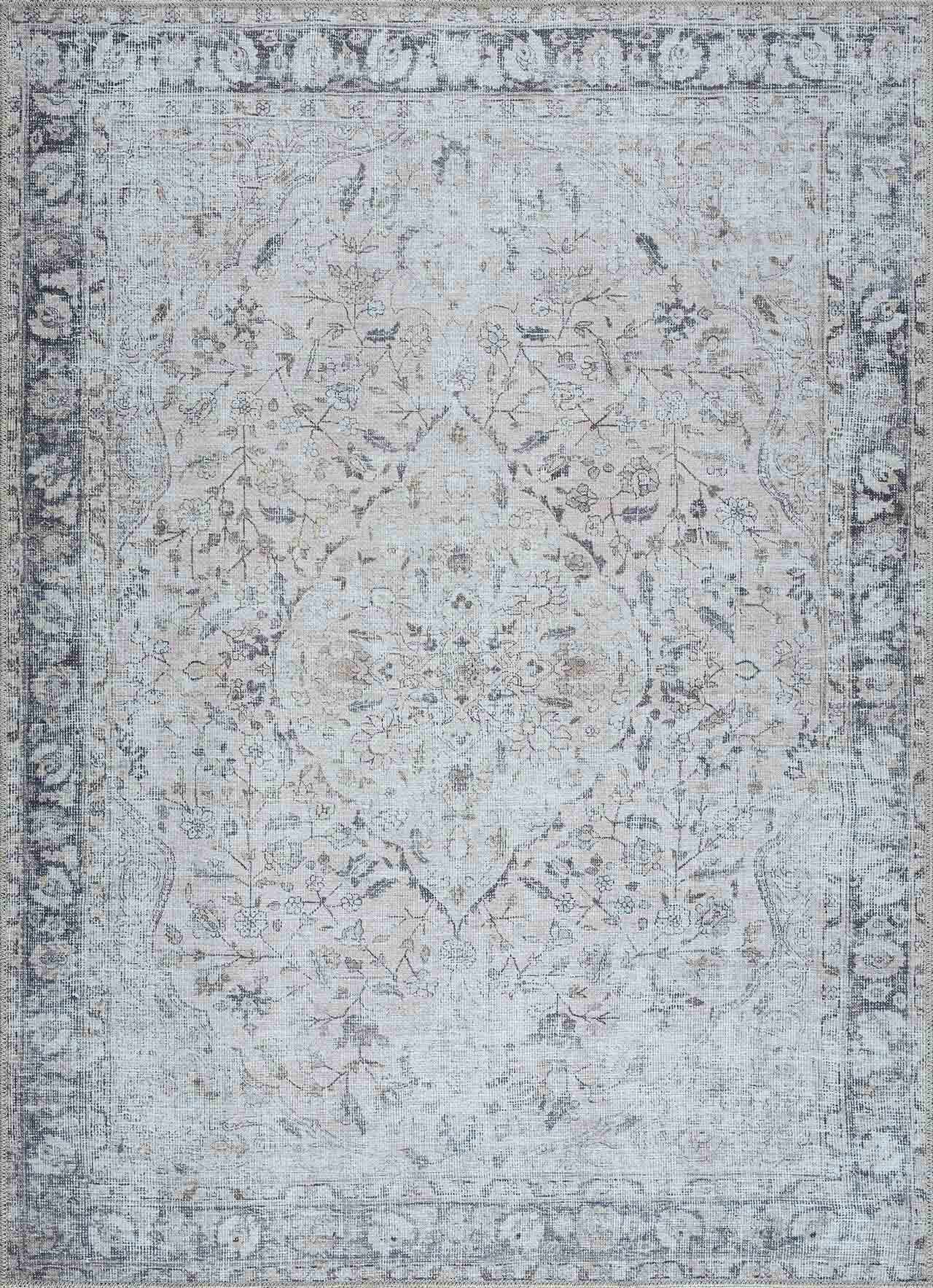 Haile Green & Pink Washable Area Rug - Clearance by Boutique Rugs