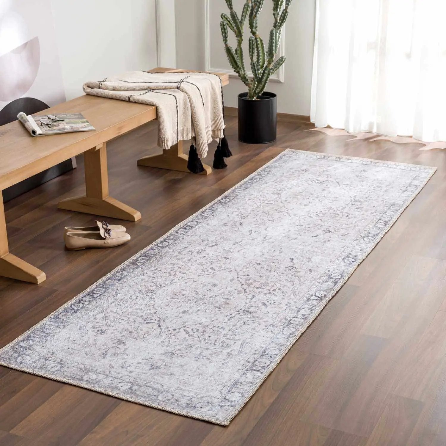 Haile Green & Pink Washable Area Rug - Clearance by Boutique Rugs