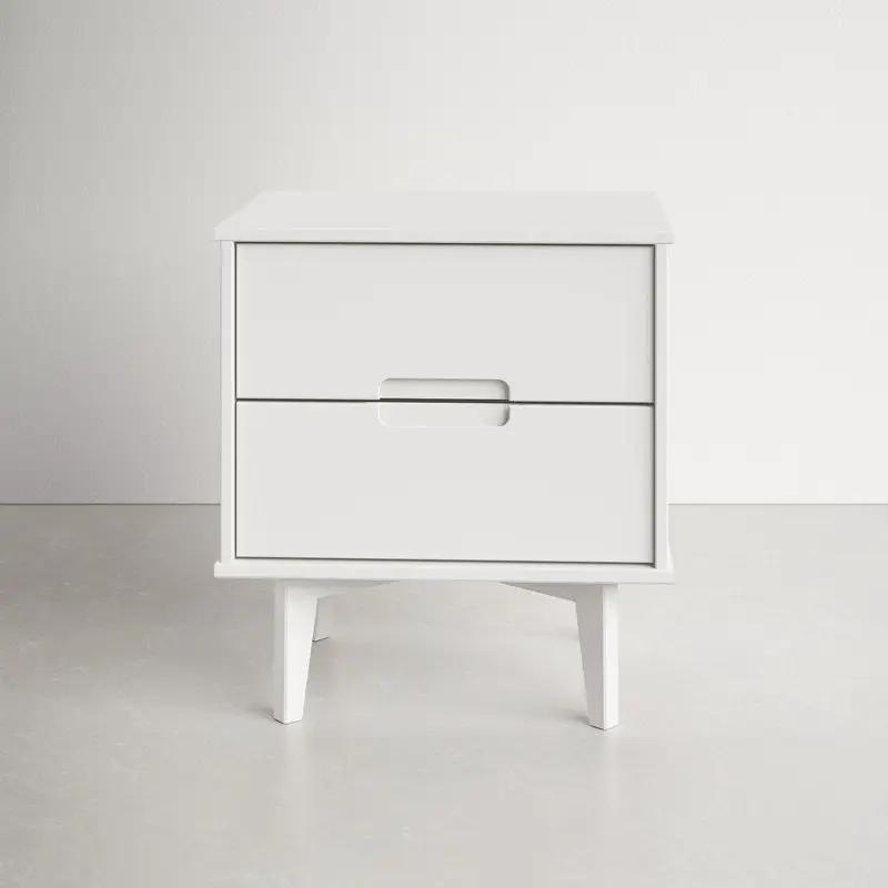 FarmHouse 2 Drawer Solid Wood Nightstand White by HomePacific