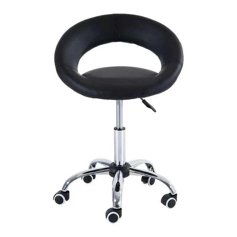 Black Saddle Adjustable Hydraulic Rolling Swivel Massage Salon Stool Chair by HomePacific