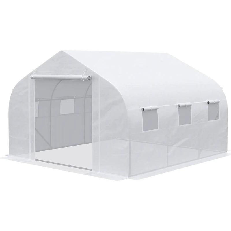 Greenhouse w/ White PE Cover and Heavy Duty Steel Frame 11.5' x 10' x 6.5' by HomePacific