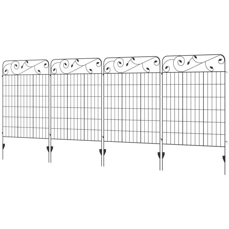4 Pack Steel Foldable Fence Trellis Panel Animal Barrier by HomePacific