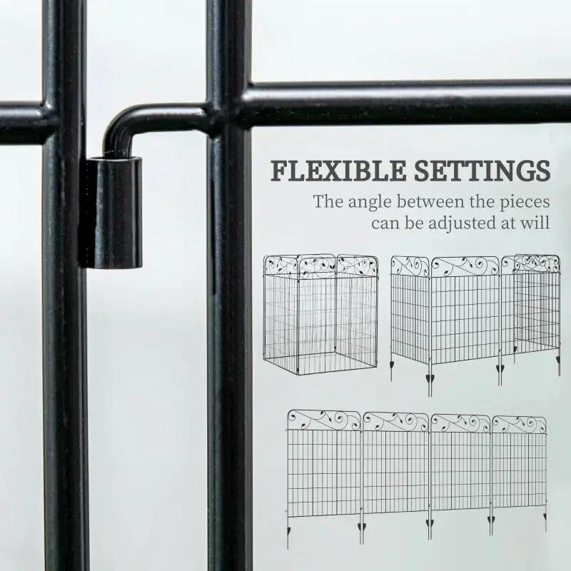 4 Pack Steel Foldable Fence Trellis Panel Animal Barrier by HomePacific