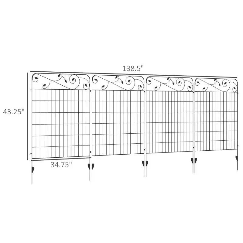 4 Pack Steel Foldable Fence Trellis Panel Animal Barrier by HomePacific