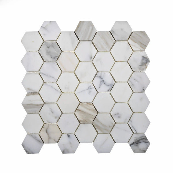 5-Pack Gray 12-in x 12-in Honed Natural Stone Honeycomb Marble Look Floor and Wall Tile, photo 2 of 6