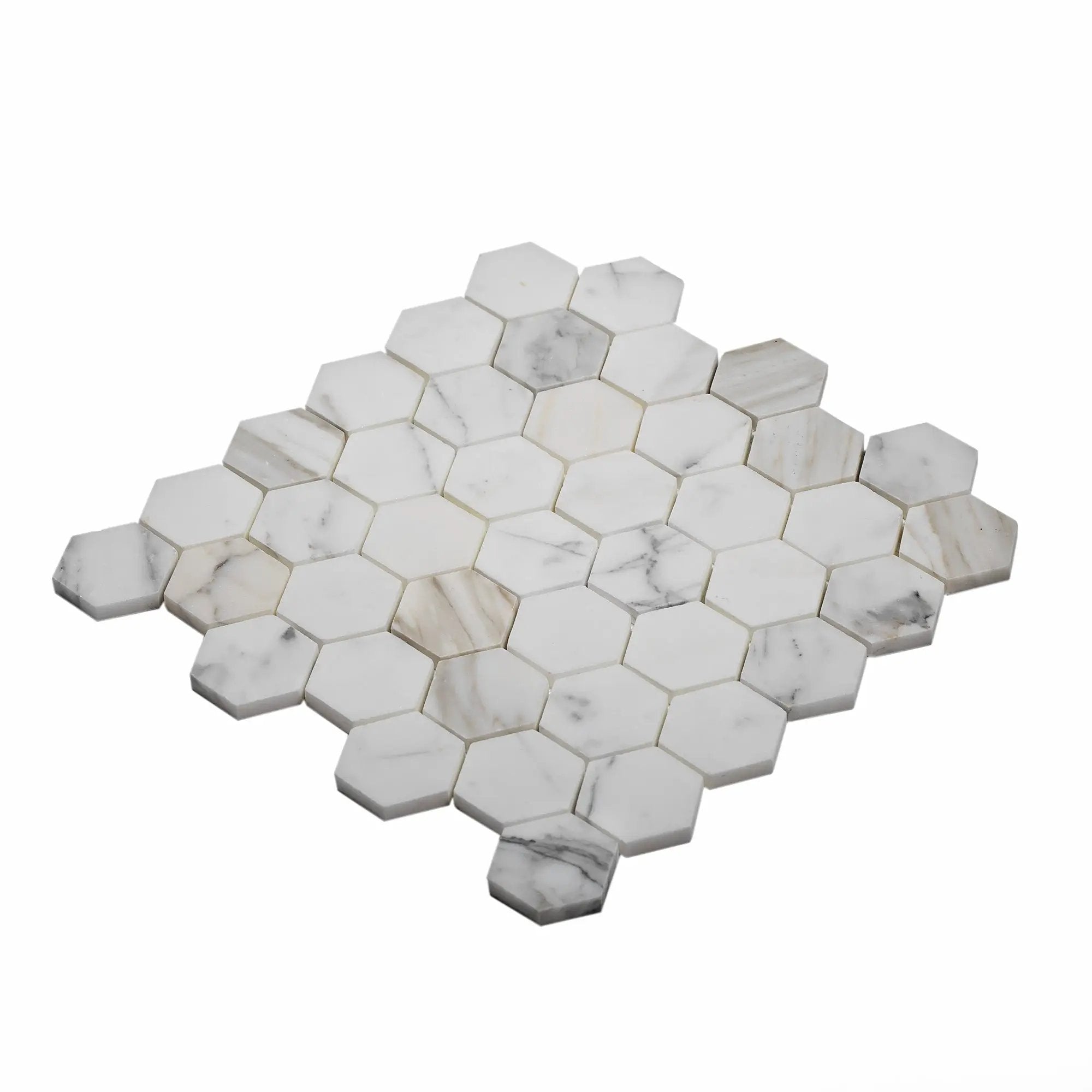 5-Pack Gray 12-in x 12-in Honed Natural Stone Honeycomb Marble Look Floor and Wall Tile by Apollo Tile