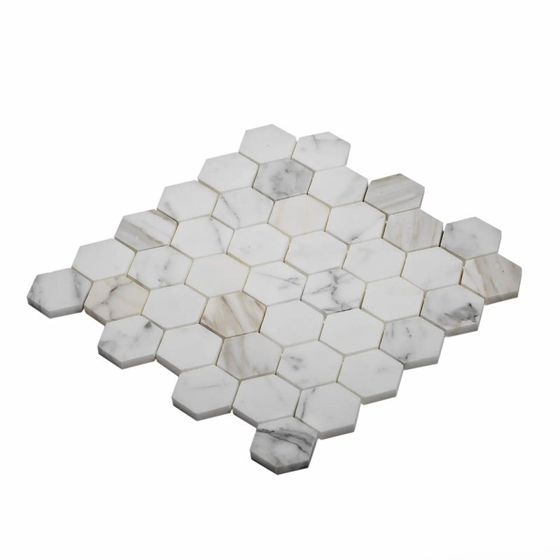 5-Pack Gray 12-in x 12-in Honed Natural Stone Honeycomb Marble Look Floor and Wall Tile by Apollo Tile