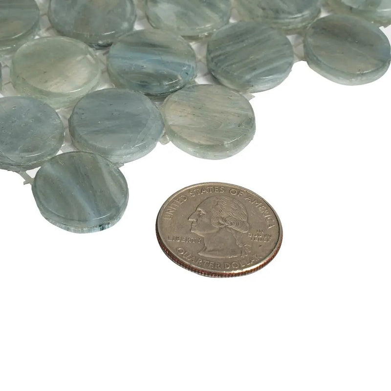 Glacier Gray 12x12 Penny Round Glossy Glass Mosaic Tile (10 pack, 10.34 sq ft/case) by Apollo Tile