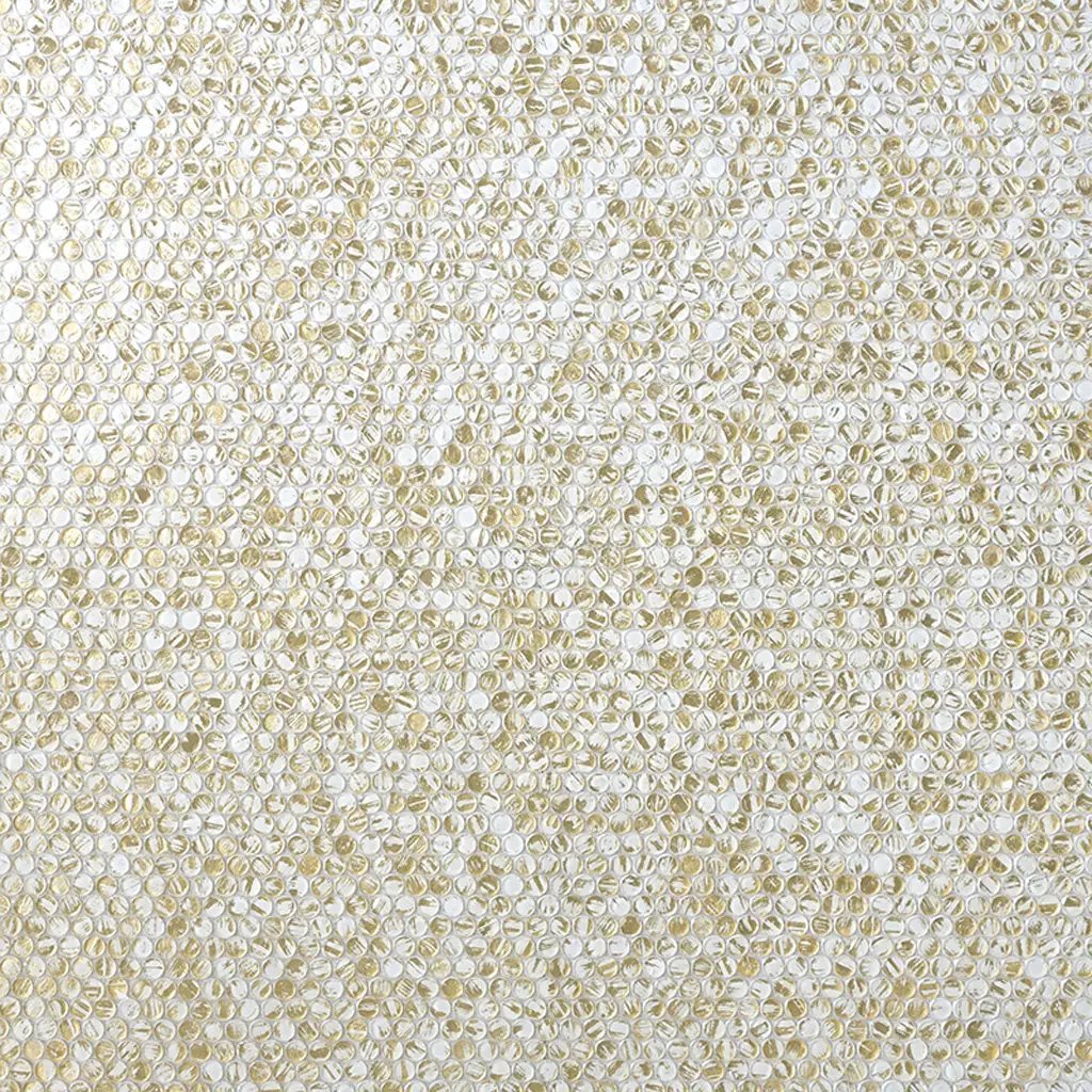 White Gold 12x12 Glossy Penny Round Glass Mosaic Tile (10 pack, 10.34 sq ft/case) by Apollo Tile