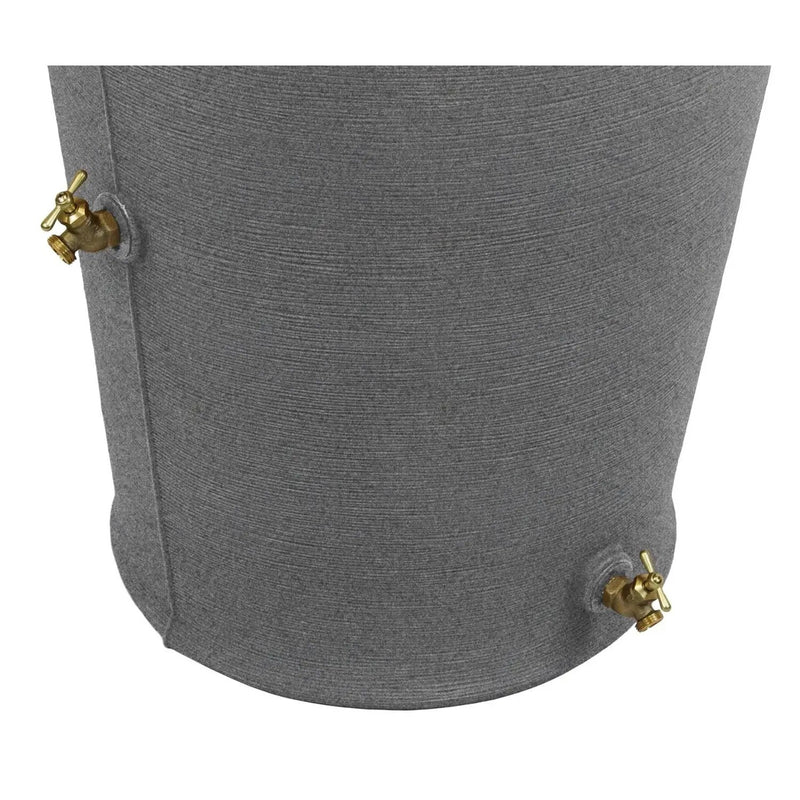 Dark Grey Granite 50-Gallon Plastic Urn Rain Barrel with Planter Top by HomePacific