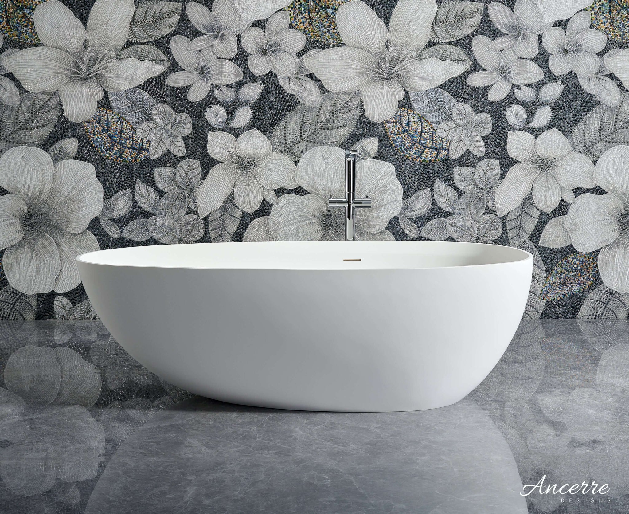 Arden 67” Freestanding Solid Surface Bathtub by Ancerre Designs