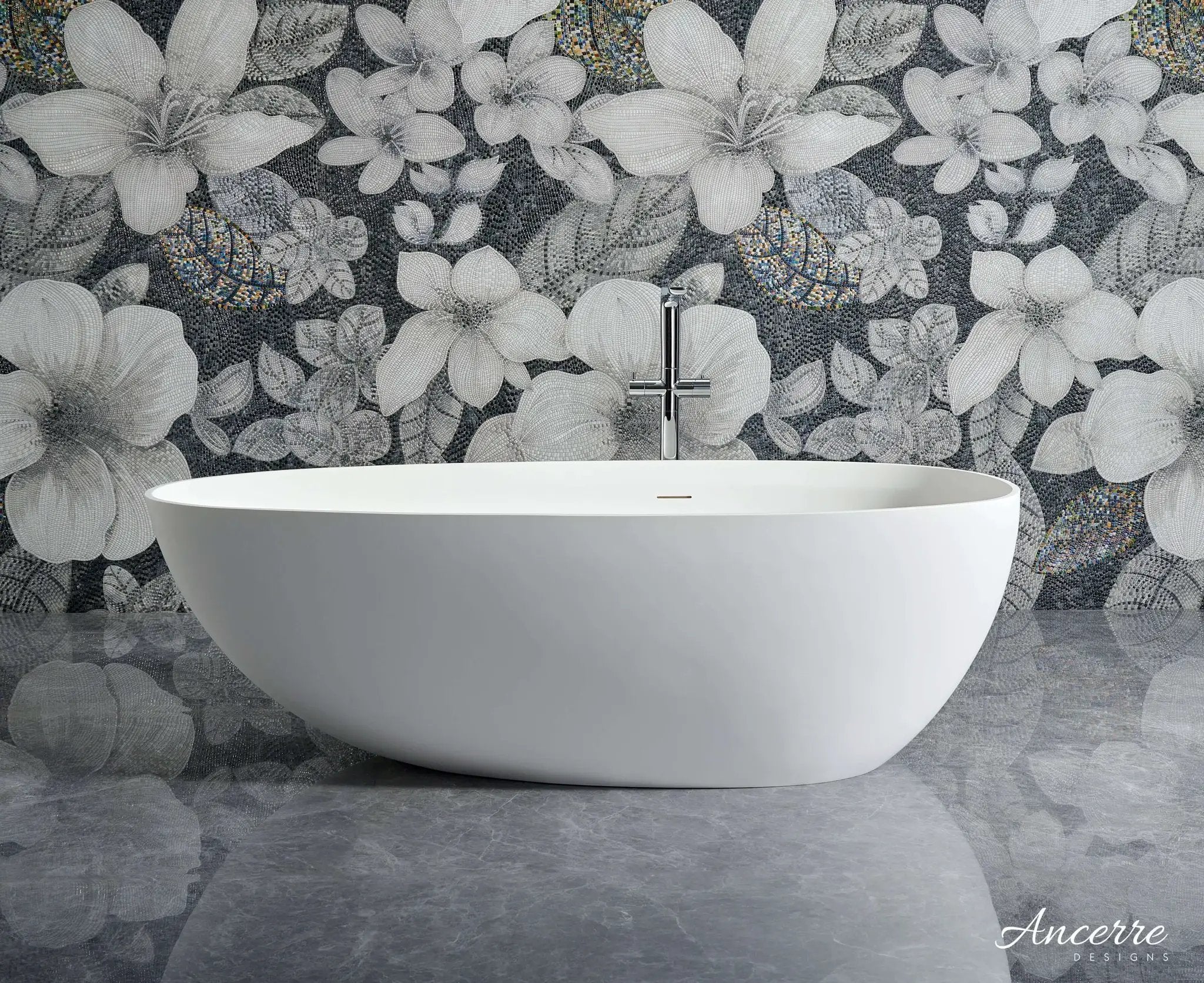 Arden 59” Freestanding Solid Surface Bathtub by Ancerre Designs