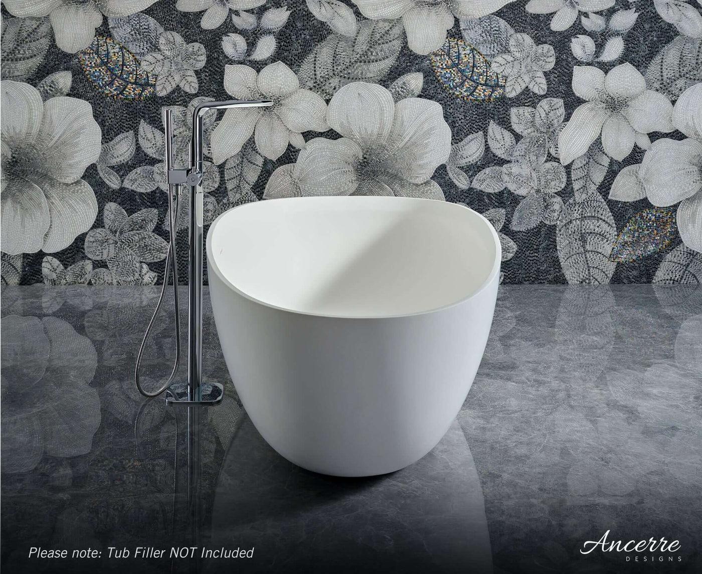 Arden 67” Freestanding Solid Surface Bathtub by Ancerre Designs