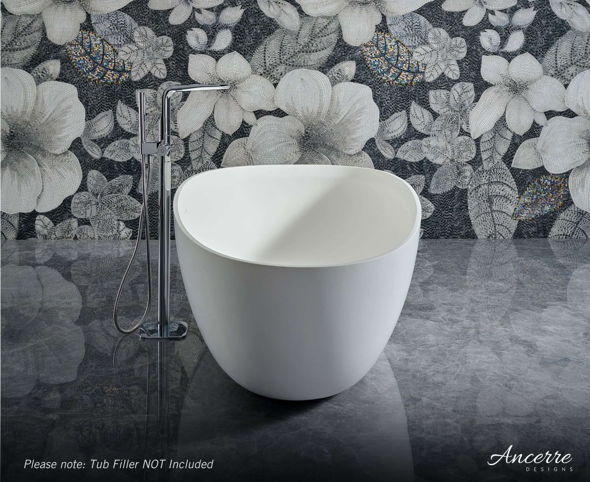 Arden 67” Freestanding Solid Surface Bathtub by Ancerre Designs