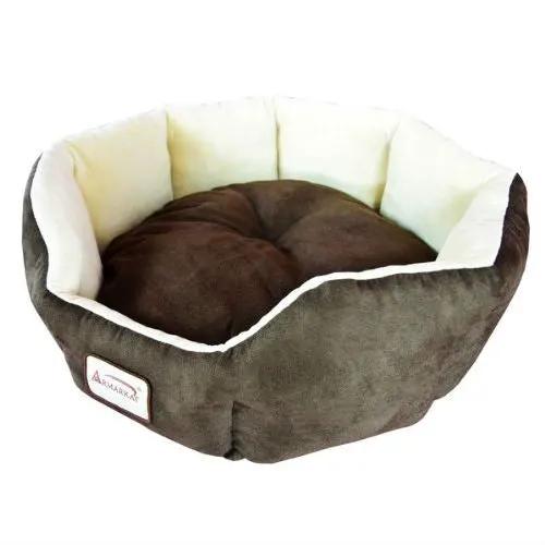 Mocha Beige Round Oval Pet Bed for Small Dogs or Cats by HomePacific