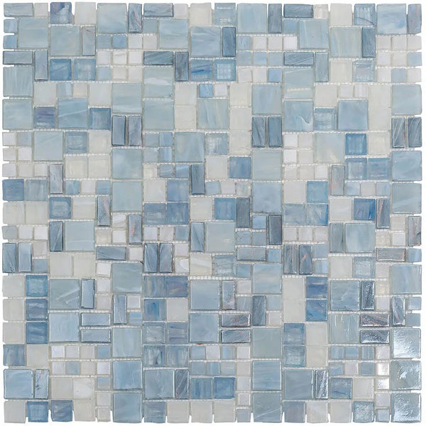 Light Blue 12x12 Glossy Square Glass Mosaic Tile (10 pack, 10.85 sq ft/case)