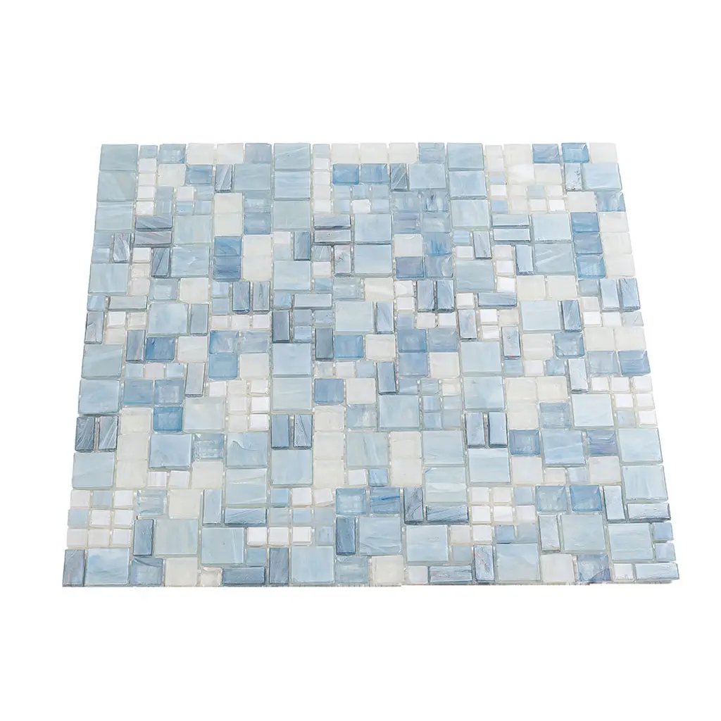 Light Blue 12x12 Glossy Square Glass Mosaic Tile (10 pack, 10.85 sq ft/case) by Apollo Tile