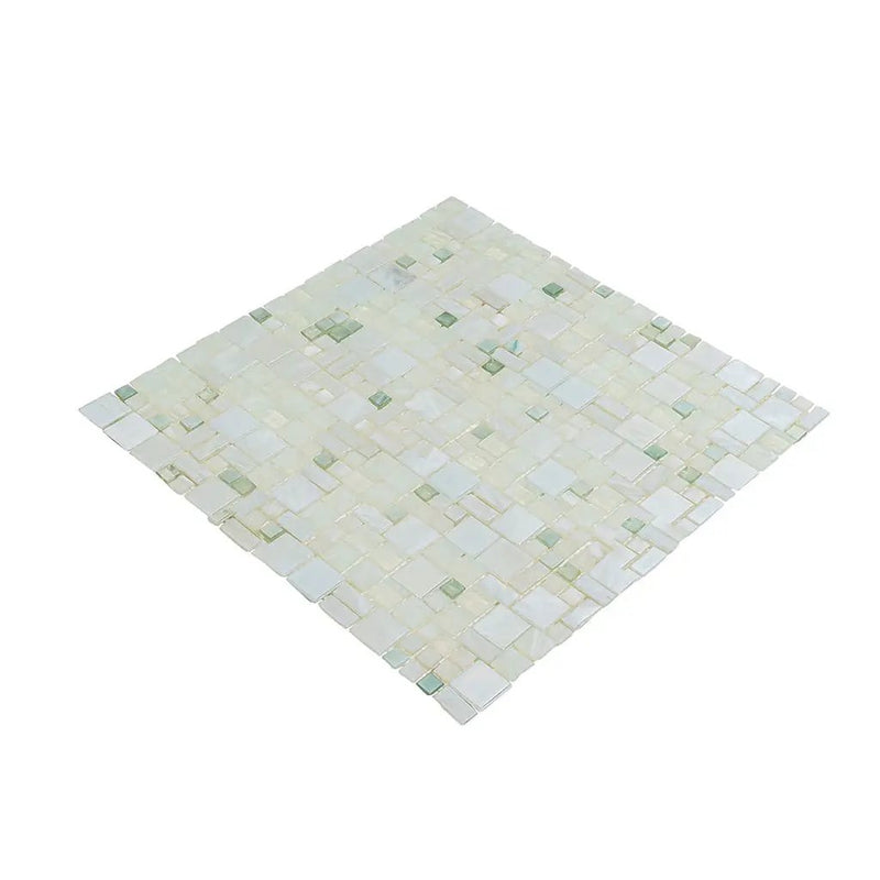 Pearl White 12x12 Glossy Square Glass Mosaic Tile (10 pack, 10.85 sq ft/case) by Apollo Tile