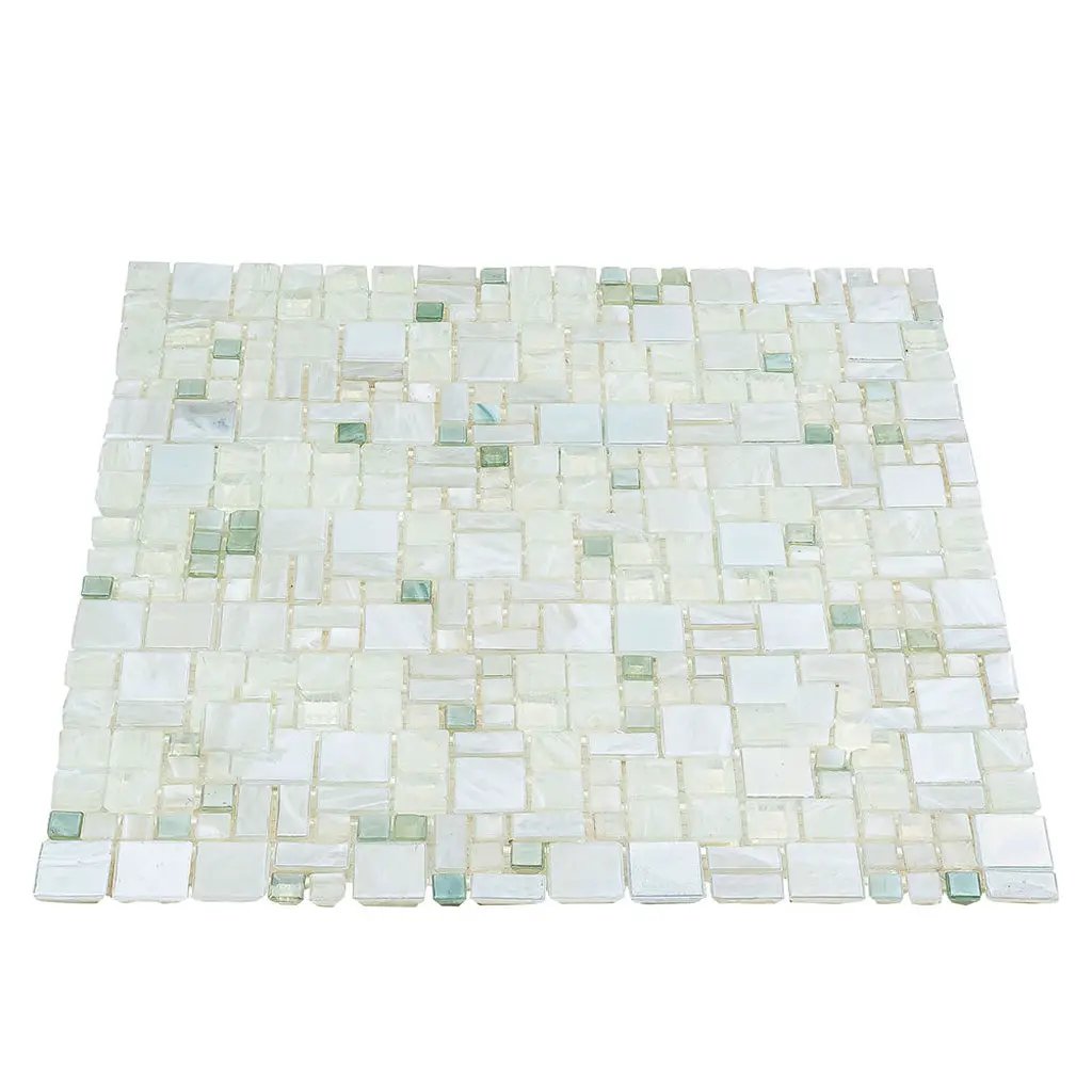 Pearl White 12x12 Glossy Square Glass Mosaic Tile (10 pack, 10.85 sq ft/case) by Apollo Tile