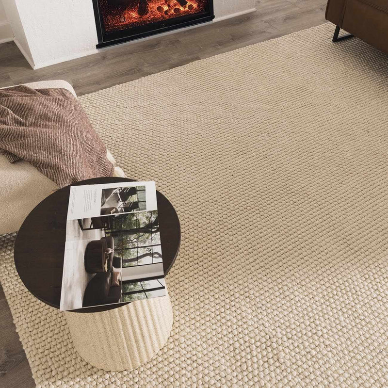 Lucerne Plain Cream Wool Rug LNE-1000 by Boutique Rugs
