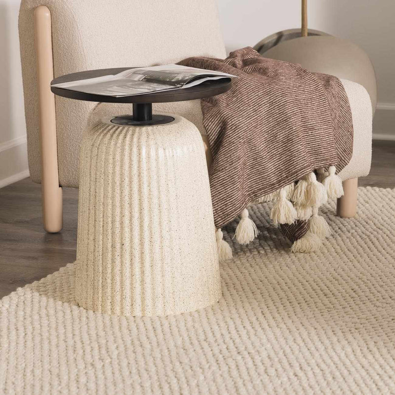 Lucerne Plain Cream Wool Rug LNE-1000 by Boutique Rugs