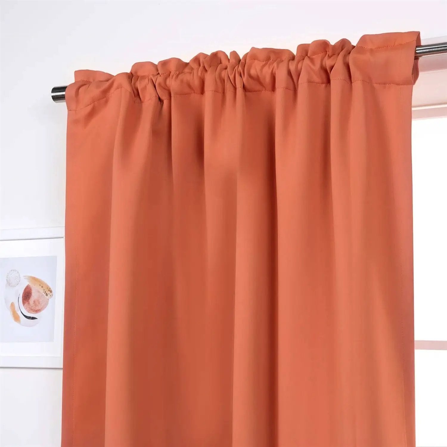 52 x 96 inch Solid Orange Apricot Thermal Blackout Curtain Panels - Set of 2 by HomePacific