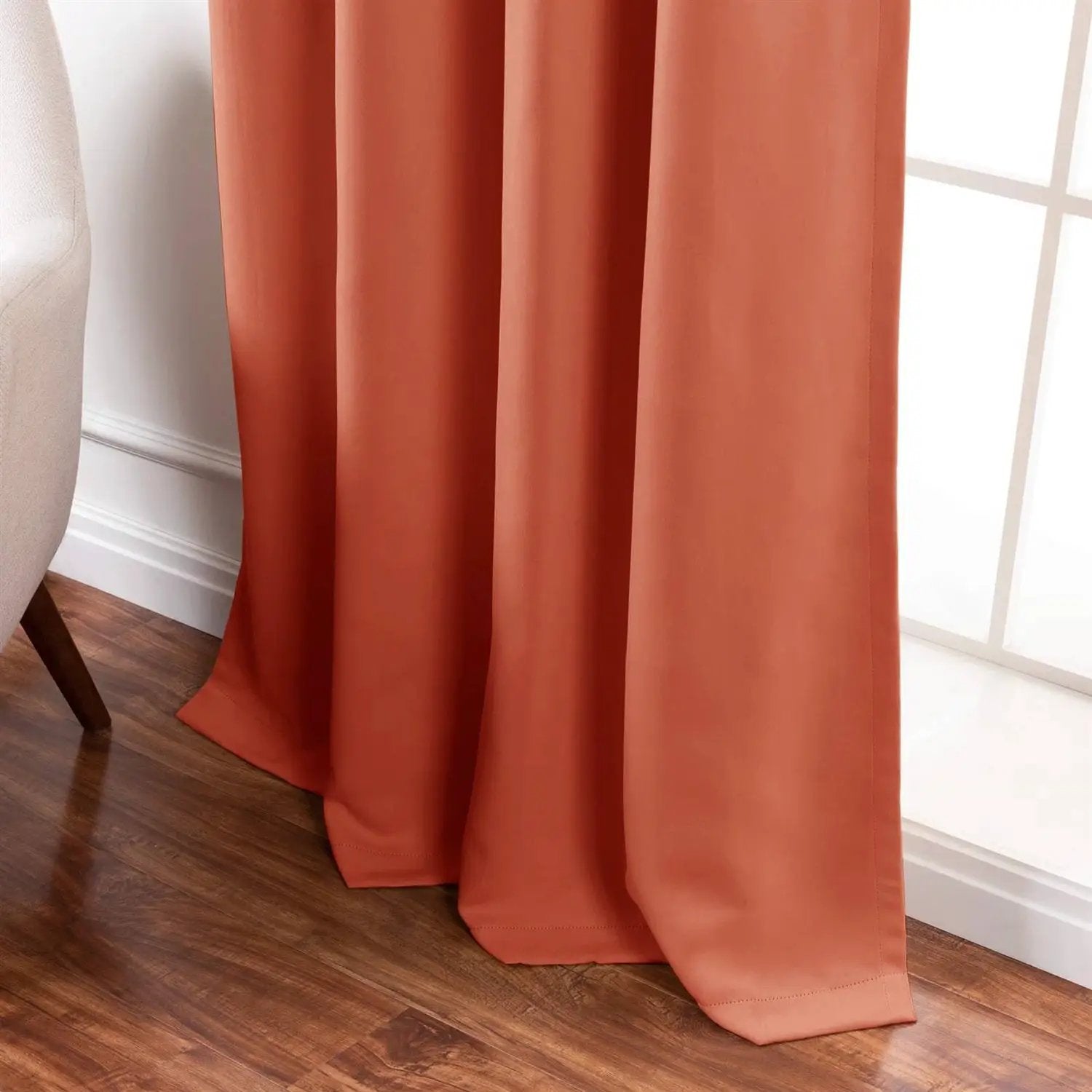 52 x 96 inch Solid Orange Apricot Thermal Blackout Curtain Panels - Set of 2 by HomePacific