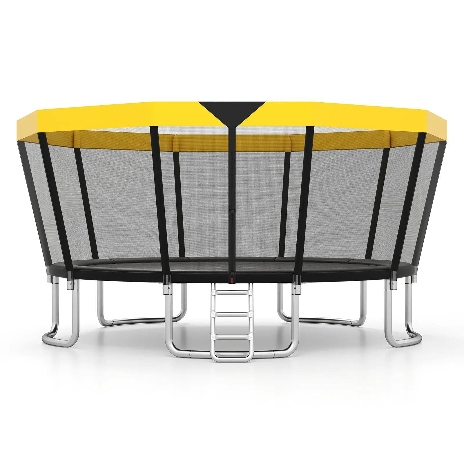 ASTM Compliant Recreational Trampoline with Non-Slip Ladder-Yellow by DirectDeals