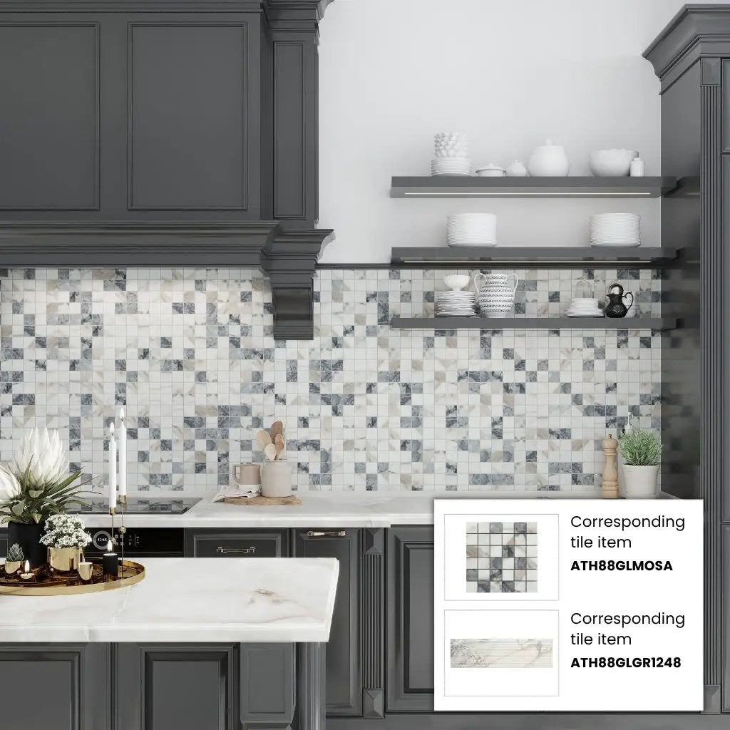 Cool White with Subtle Gray 12x48 Matte Porcelain Large Format Tile (3 pack, 11.63 sq ft/case) by Apollo Tile