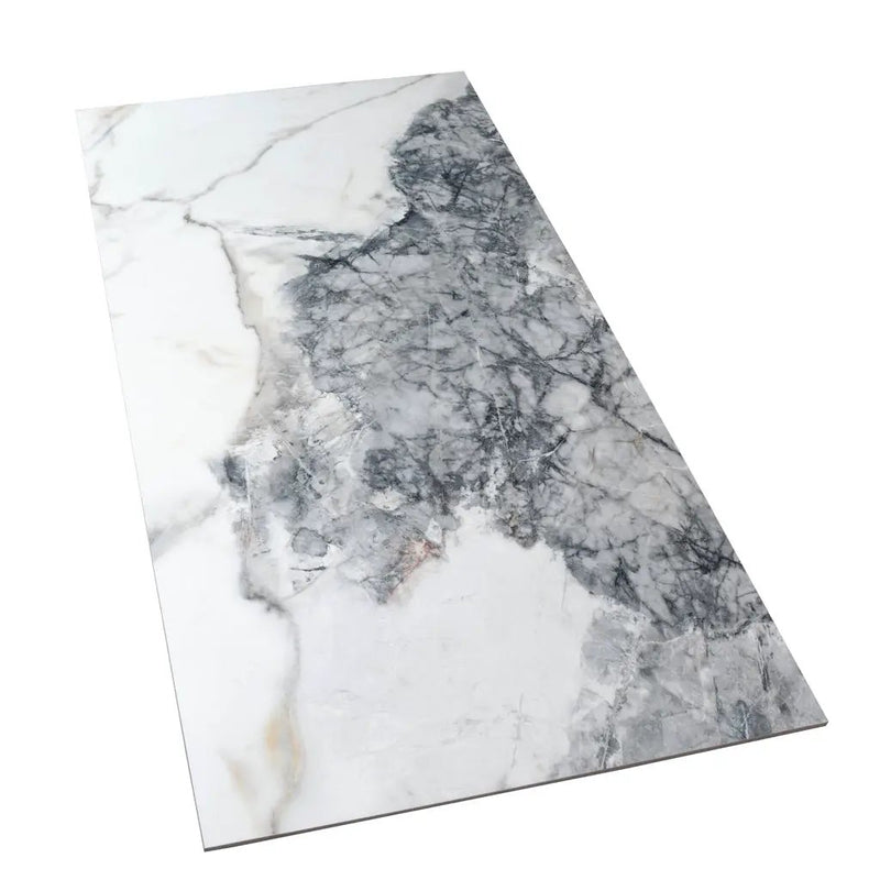 Soft White with Light Gray 24x48 Matte Porcelain Large Format Tile (2 pack, 15.5 sq ft/case) by Apollo Tile
