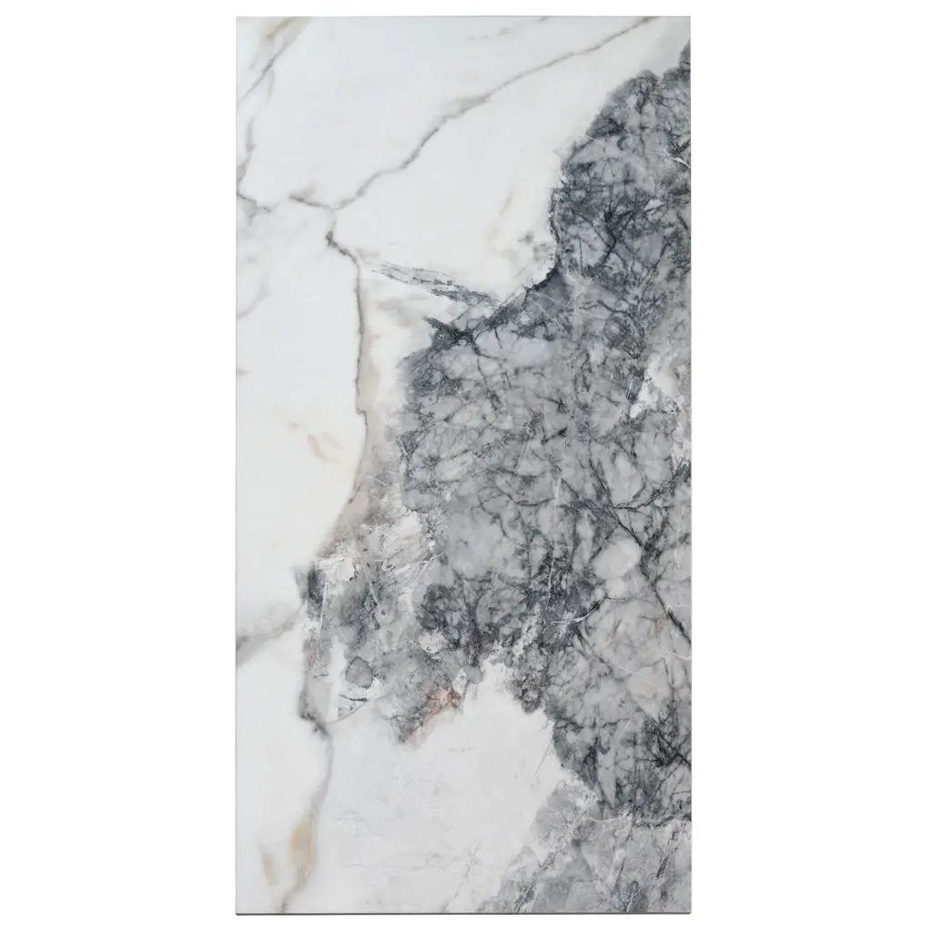 Soft White with Light Gray 24x48 Matte Porcelain Large Format Tile (2 pack, 15.5 sq ft/case) by Apollo Tile