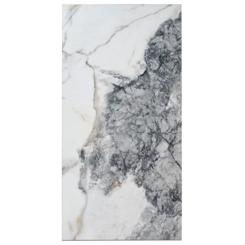 Soft White with Light Gray 24x48 Matte Porcelain Large Format Tile (2 pack, 15.5 sq ft/case) by Apollo Tile