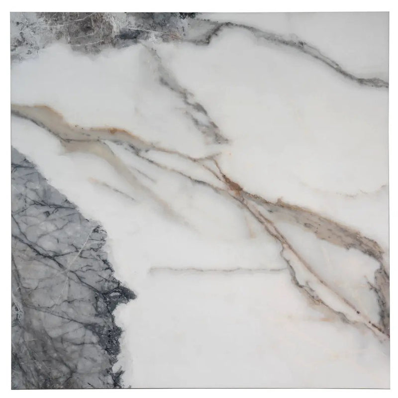 Soft White with Light Gray 32x32 Matte Square Porcelain Large Format Tile (2 pack, 13.78 sq ft/case) by Apollo Tile
