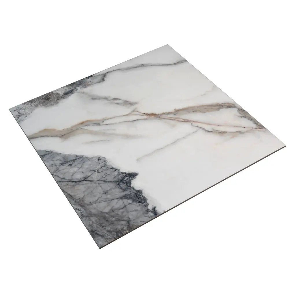 Soft White with Light Gray 32x32 Matte Square Porcelain Large Format Tile (2 pack, 13.78 sq ft/case) by Apollo Tile