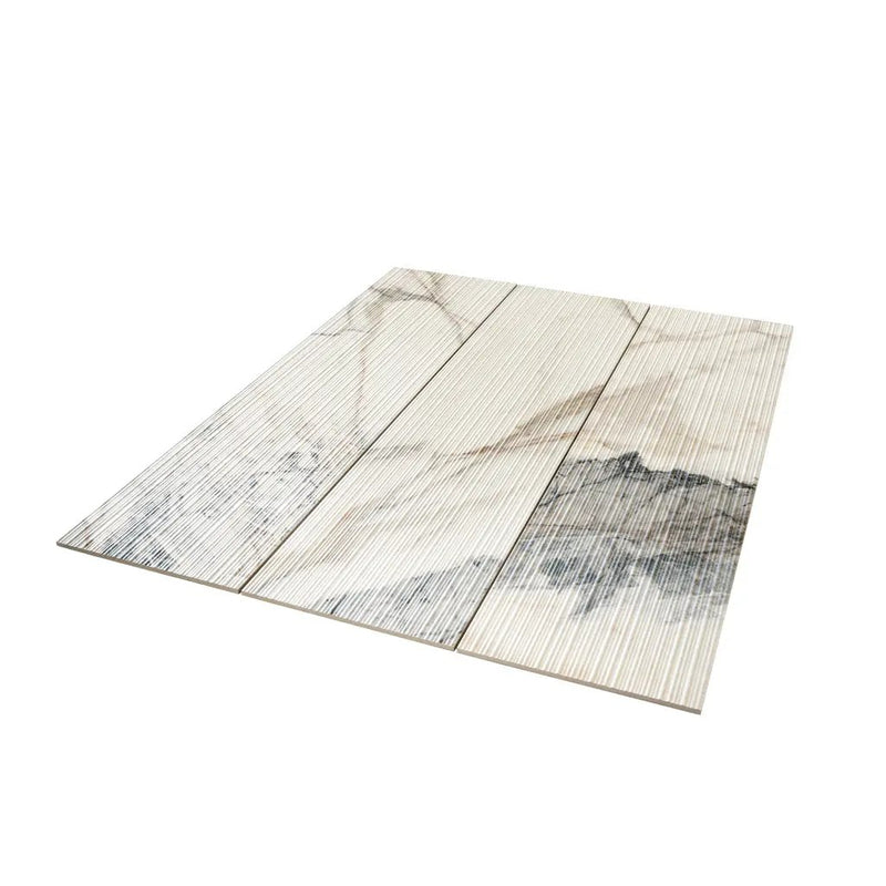 Cool White with Subtle Gray 12x48 Matte Porcelain Large Format Tile (3 pack, 11.63 sq ft/case) by Apollo Tile