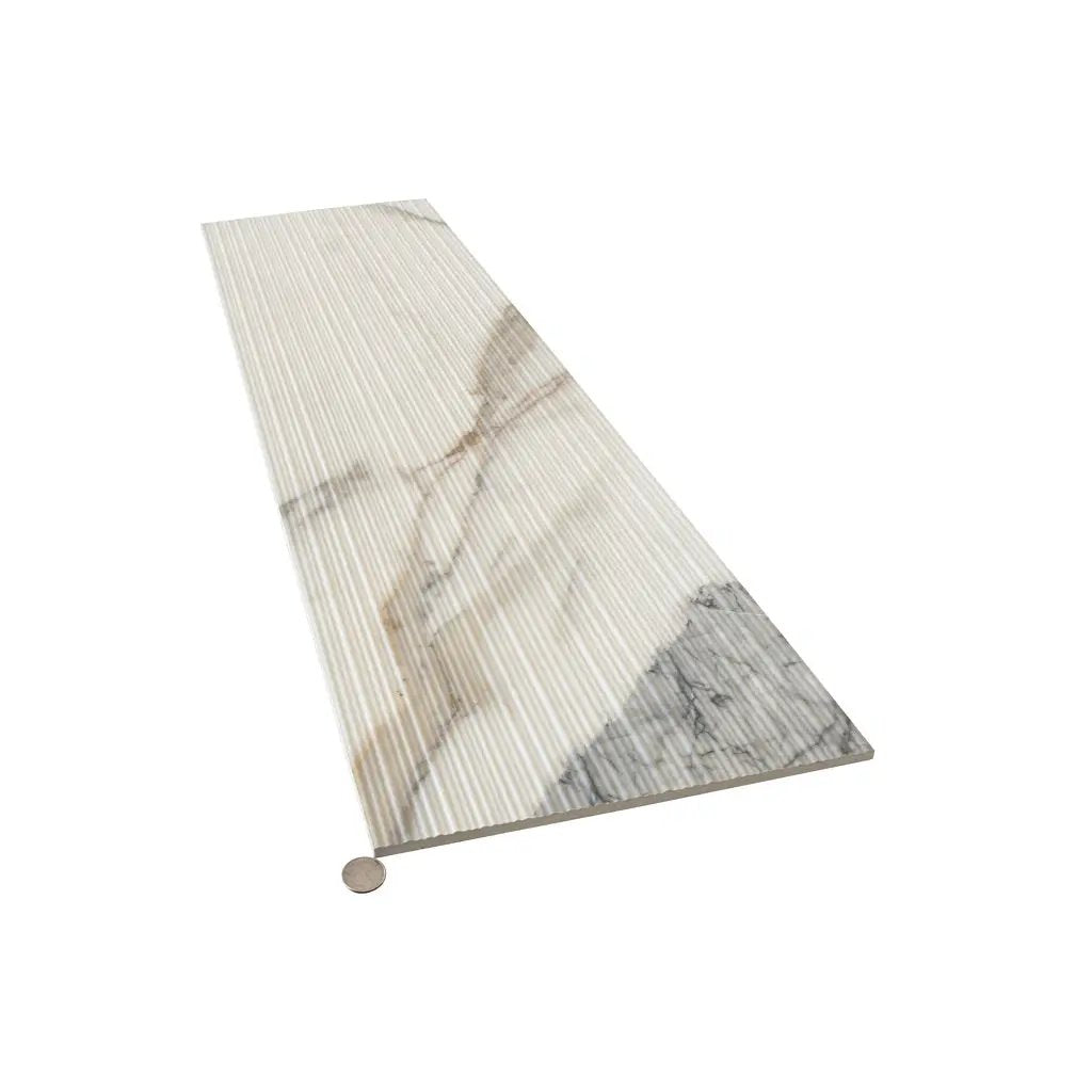 Cool White with Subtle Gray 12x48 Matte Porcelain Large Format Tile (3 pack, 11.63 sq ft/case) by Apollo Tile