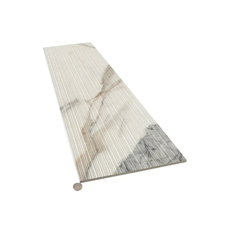 Cool White with Subtle Gray 12x48 Matte Porcelain Large Format Tile (3 pack, 11.63 sq ft/case) by Apollo Tile